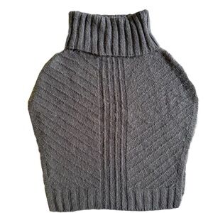 GUESS CHARCOAL GRAY TURTLENECK OPEN KNIT SWEATER VEST SIZE S